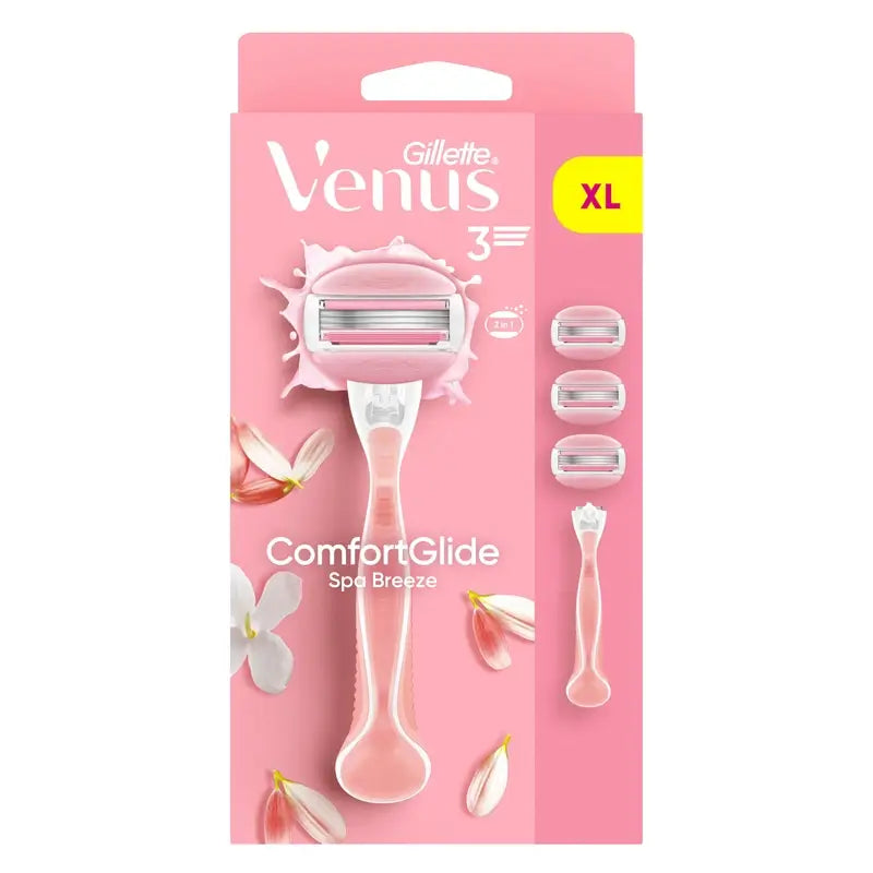 Rasoir épilatoire pour femmes Gillette Venus Comfortglide Spa Breeze, 1 manche + 3 recharges