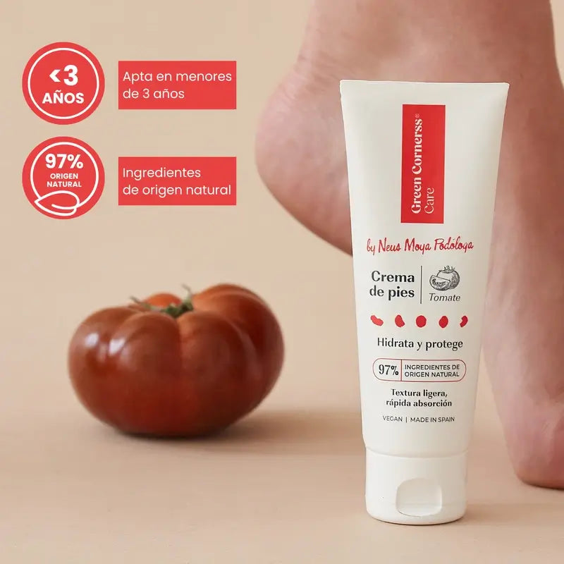 Green Cornerss Crème pour les pieds à la tomate, 75 ml