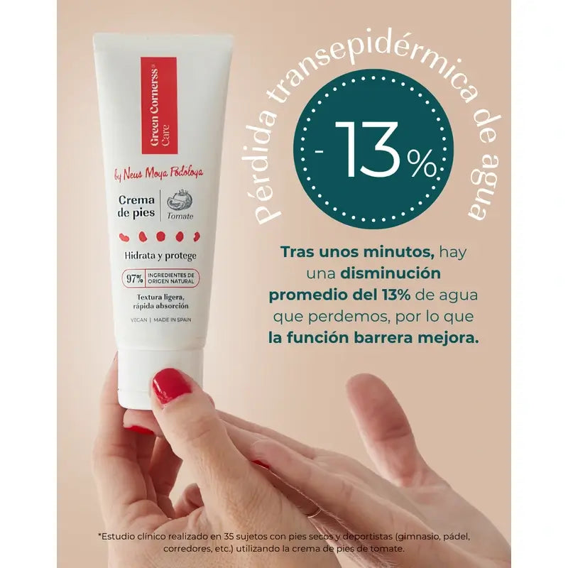 Green Cornerss Crème pour les pieds à la tomate, 75 ml