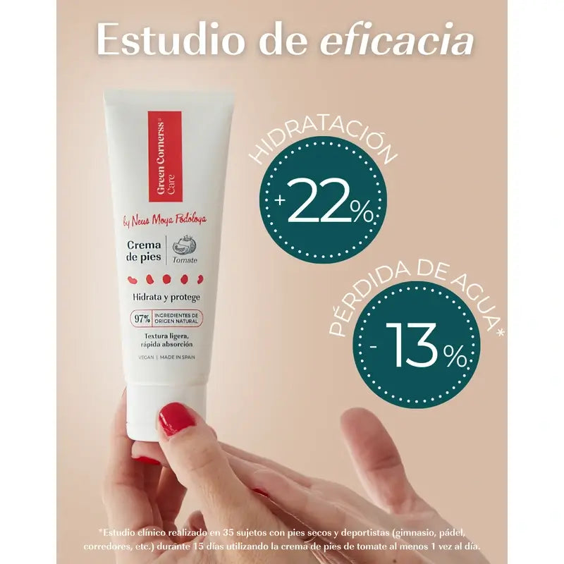 Green Cornerss Crème pour les pieds à la tomate, 75 ml