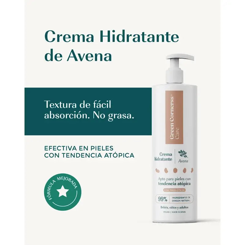 Crème hydratante à l'avoine de Green Corners, 280 ml