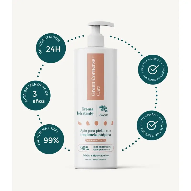 Green Cornerss Crème hydratante à l'avoine, 3 x 280 ml