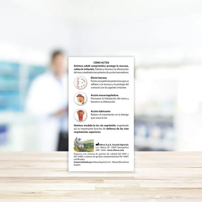 Aboca Grintuss Adultes Toux sèche et productive, 20 comprimés