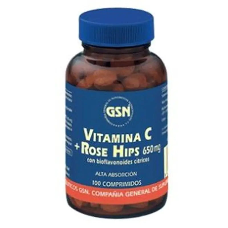 Gsn Vitamin C + Rose Hips 650Mg.with Bioflav.Citr.100C