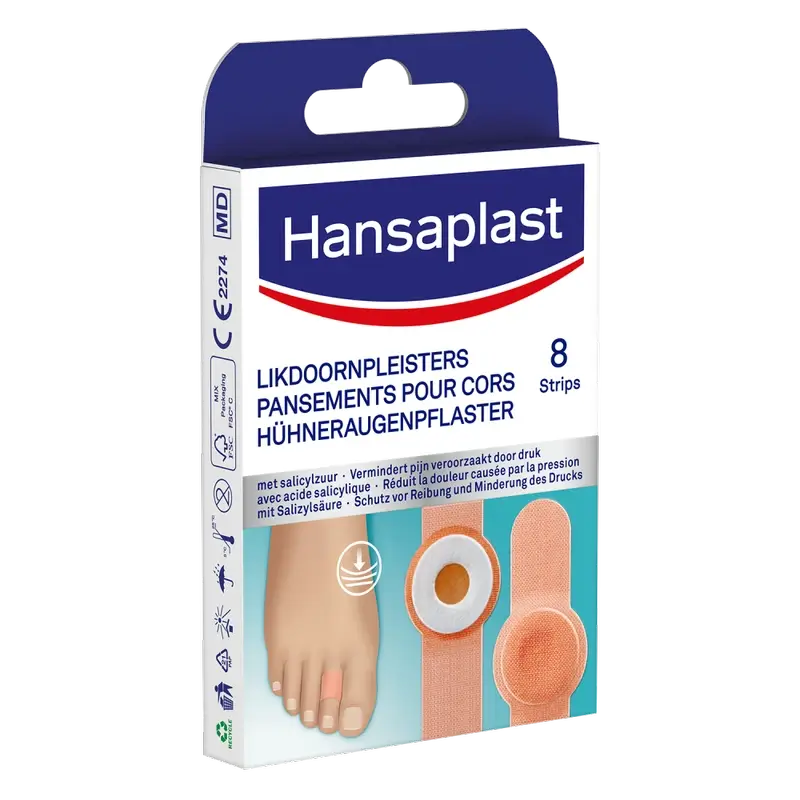 Hansaplast Salicylic Acid Bandage For Corns and Calluses, 8 pcs.
