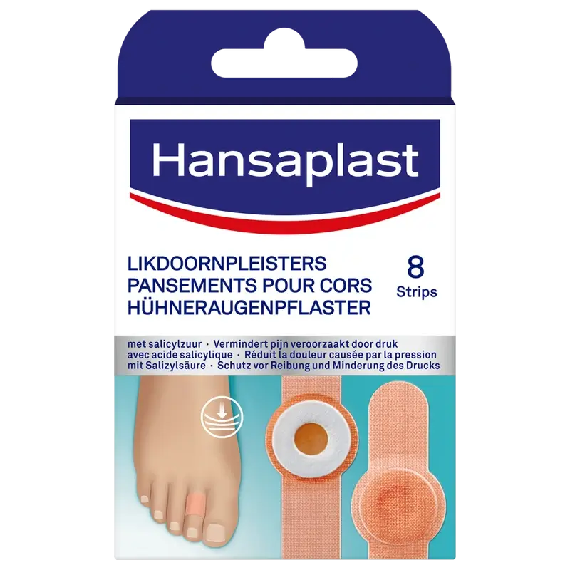 Hansaplast Bandage à l'acide salicylique pour les cors et les callosités, 8 pcs.