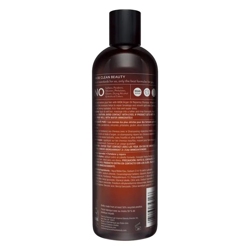 Hask Shampooing réparateur à l'huile d'argan, 355 ml