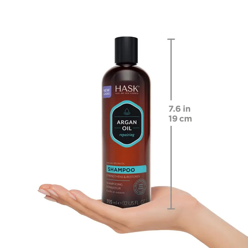 Hask Shampooing réparateur à l'huile d'argan, 355 ml
