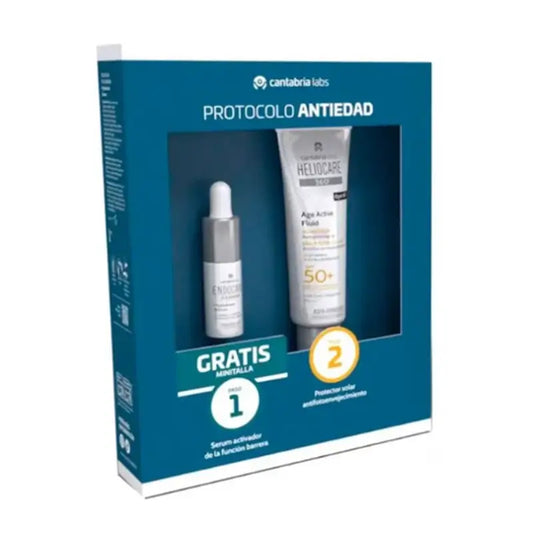 Heliocare Pack 360 Age Active Fluid + Endocare Hyaluboost Age Barrier Minitalla, 10 ml