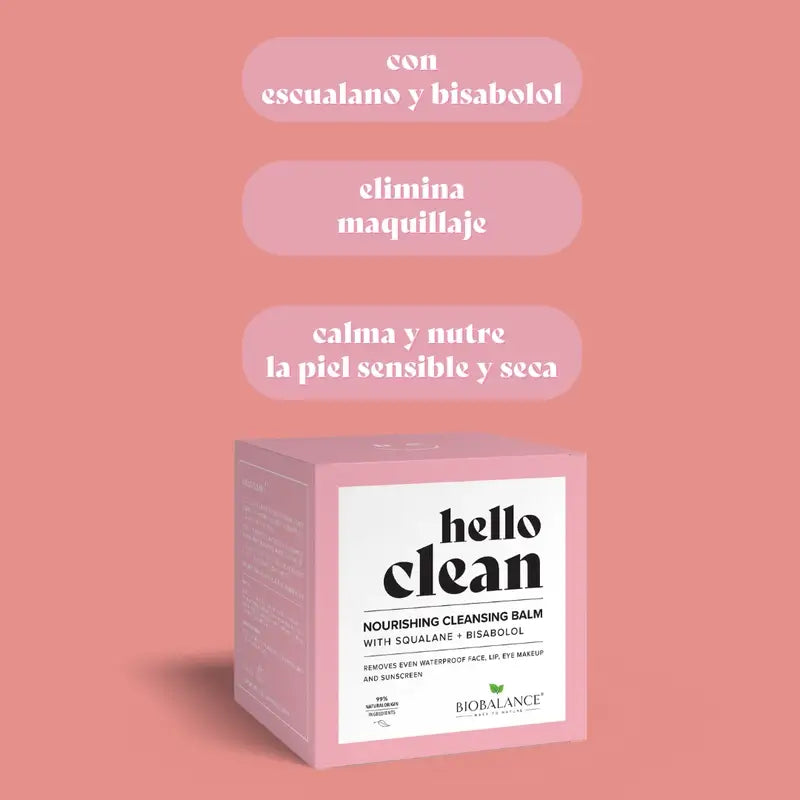 Hello Clean Bio Balance Baume nettoyant nourrissant au squalane et au bisabolol, 100 ml