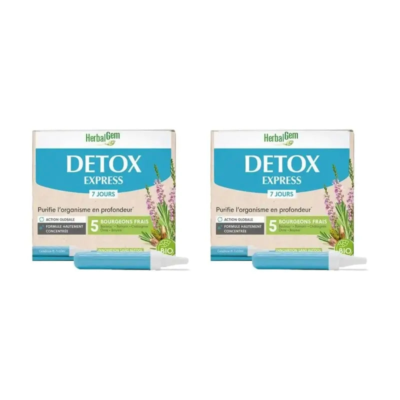 Herbalgem Detox Express, 7X10Ml, Pack de 2