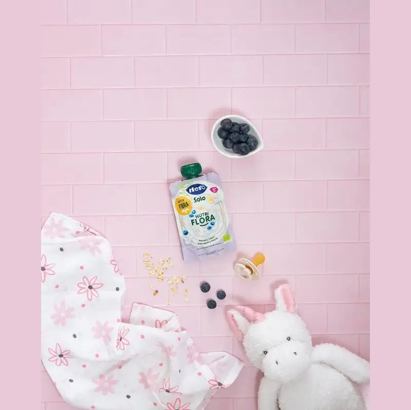 Hero Baby Solo Sachet Nutriflora Banane, yaourt, myrtilles et flocons d'avoine 100G