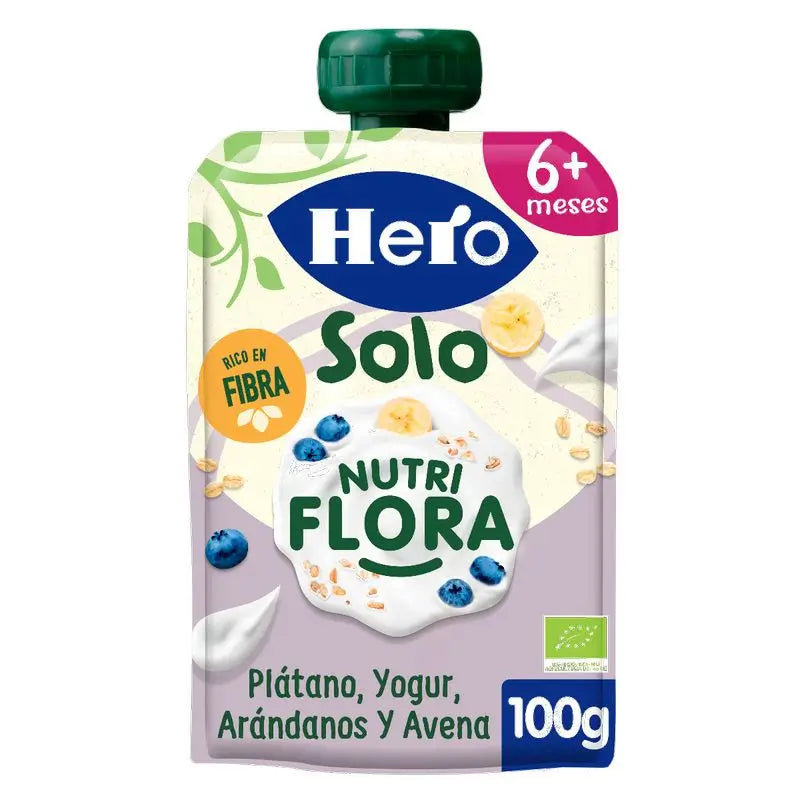 Hero Baby Solo Sachet Nutriflora Banana, Yoghurt, Blueberries & Oatmeal 100G