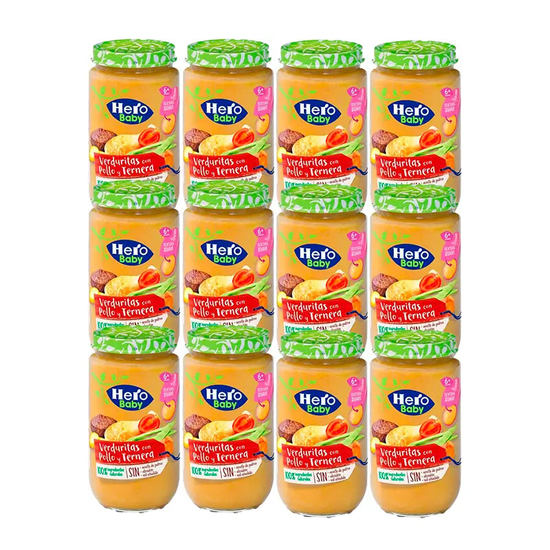 Hero Baby Pack Vegetable Vegetable Tear Pack Chicken Beef, 12 X 235 Gr