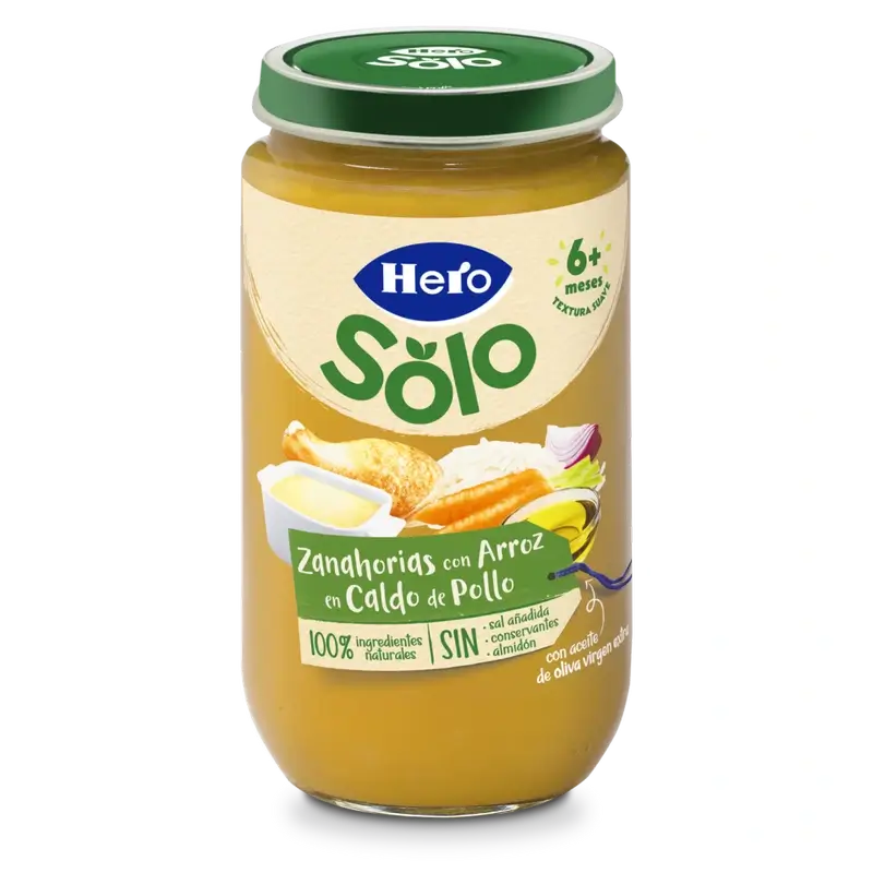 Hero Baby Pack Bouillon de poulet aux carottes et au riz, 12 X 235 Gr