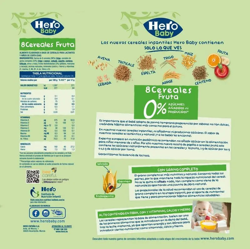 Hero Baby Cereal 8 Cereal with Fruit Cereal 340G