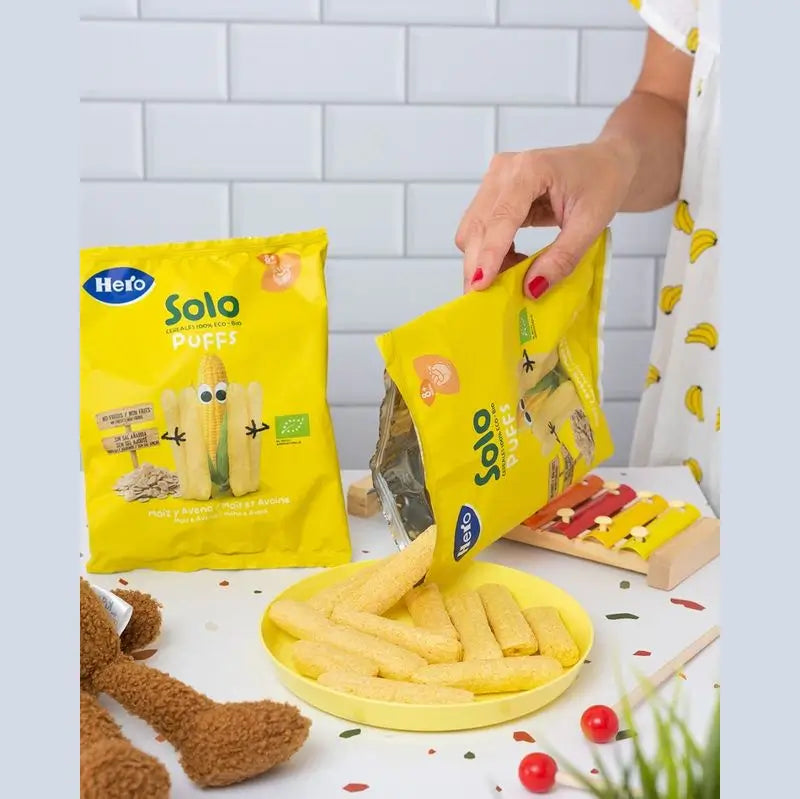 Hero Baby Snacks Solo Puffs Maïs et flocons d'avoine 25G
