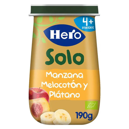 Hero Baby Eco Apple, Peach & Banana Solo Jar 190G
