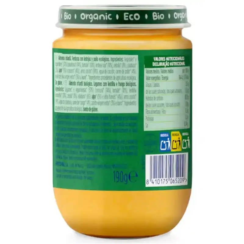 Hero Baby Eco Pot de légumes avec lentilles et poulet ECO +6m 190g