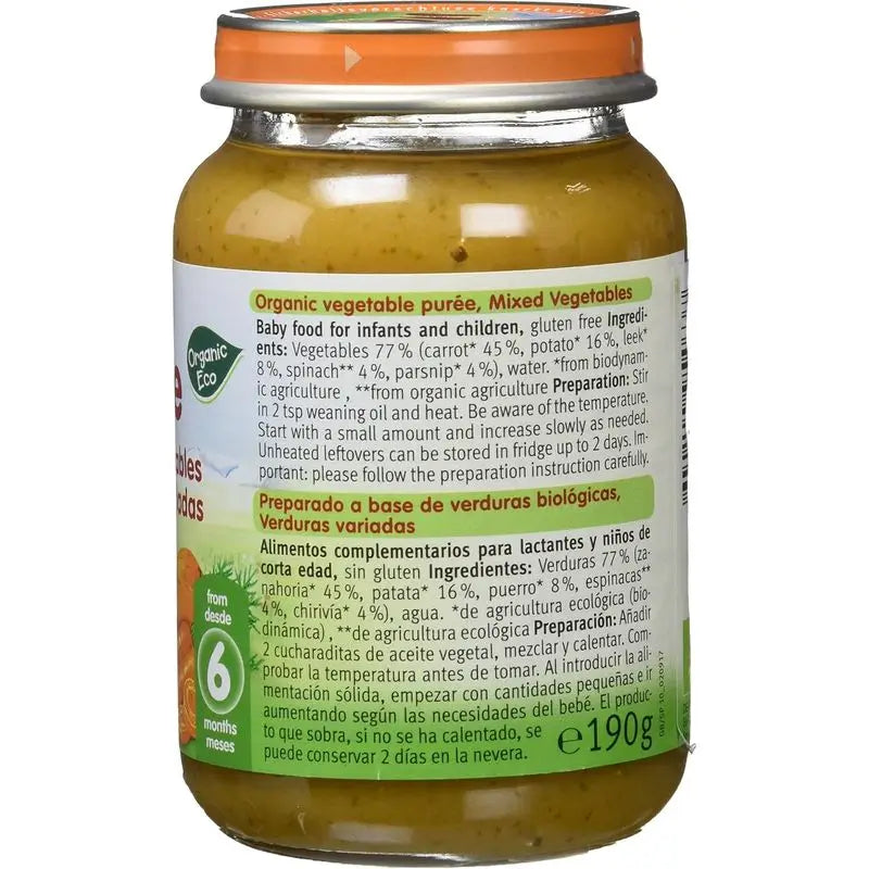 Pot de légumes variés Holle, 6 unités