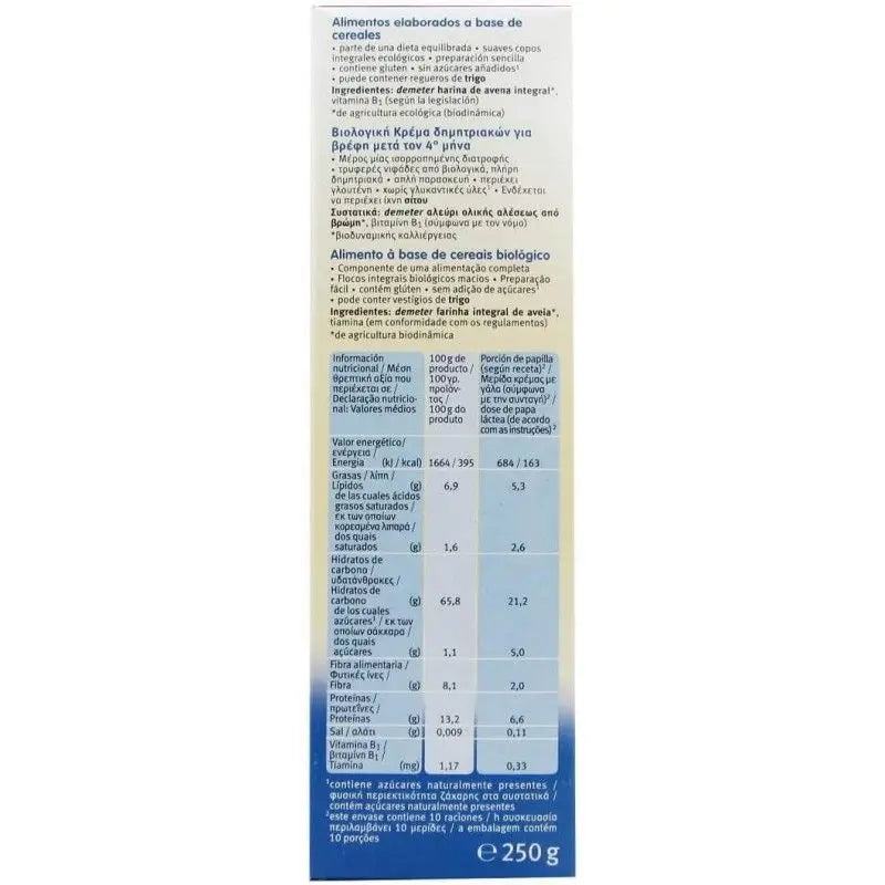 Flocons d'avoine Holle Porridge + 4 mois 250g Demeter