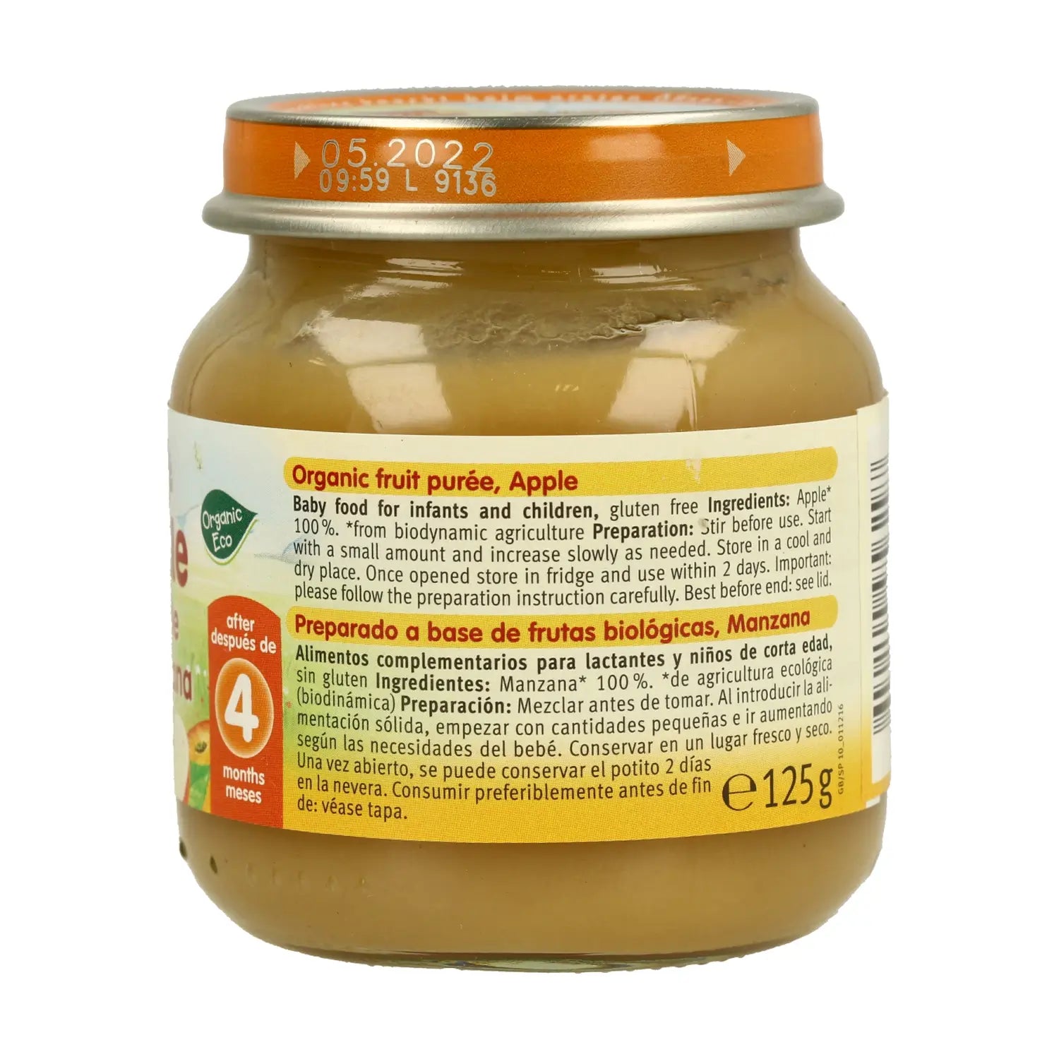 Pot de pommes Holle 100%, 125gr