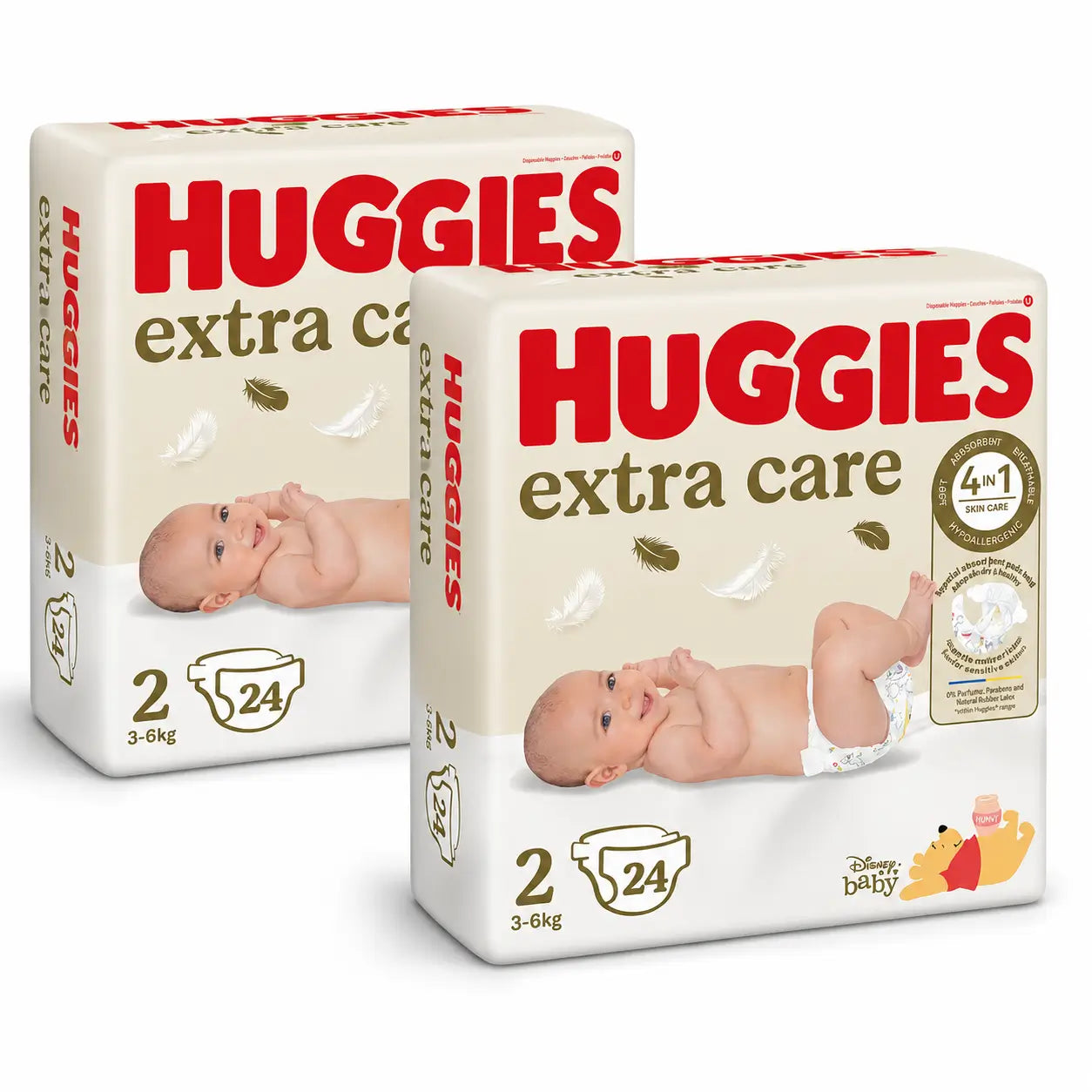 Huggies Extra Care Size 2 (3-6 Kg) Disney Baby Diaper, 24 pcs., pack 2