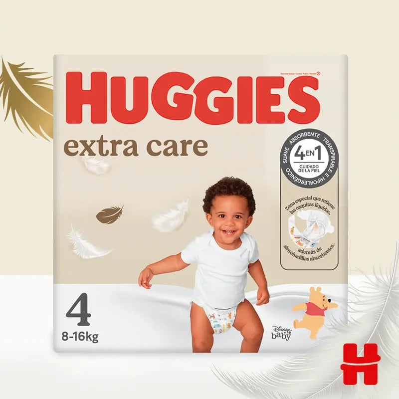 Huggies Extra Care Taille 4 (8-16 Kg) Disney Baby Nappy, 33 pcs.