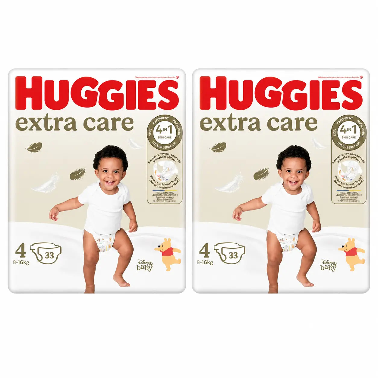 Huggies Extra Care Size 4 (8-16 Kg) Disney Baby Diaper, 33 pcs., pack 2