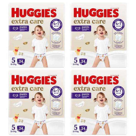 Huggies Extra Care Taille 5 (12-17 Kg) Disney Baby Diaper Briefs, 24 pcs, pack 4