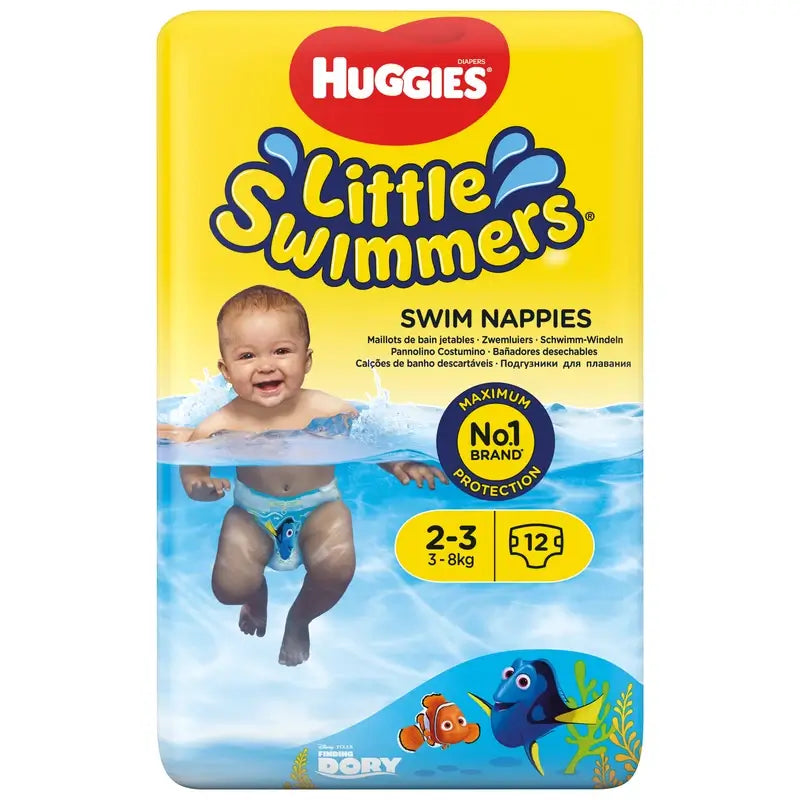 Huggies Little Swimmers taille 2-3 (3 à 8 kg), couches-maillots de bain, 12 unités