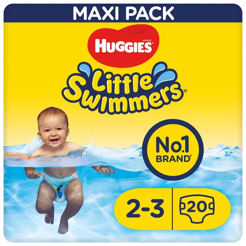Huggies Little Swimmers taille 2-3 (3 à 8 kg), couches de bain, 20 unités