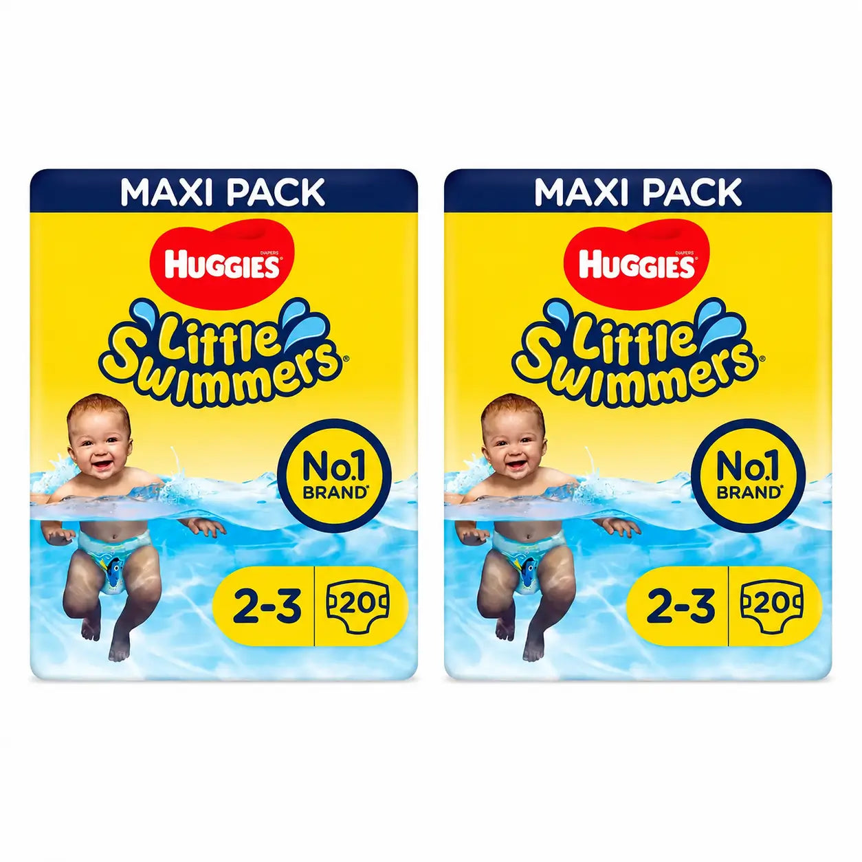 Huggies Little Swimmers taille 2-3 (3 à 8 kg), couches-maillots de bain, 20 unités, lot de 2