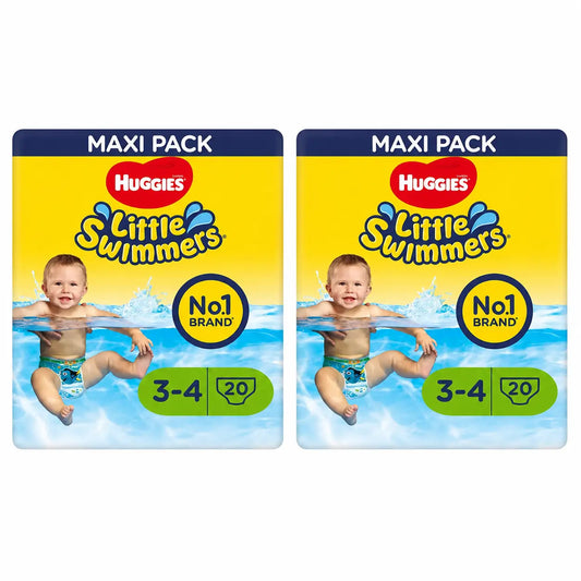 Huggies Little Swimmers taille 3-4 (7 - 15 kg), couches-maillots de bain, 20 unités, lot de 2