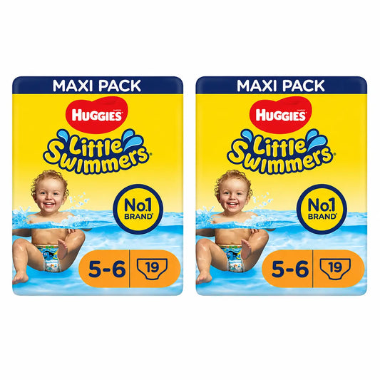 Huggies Little Swimmers taille 5-6  (12-18 kg), couches-maillots de bain, 19 unités, lot de 2