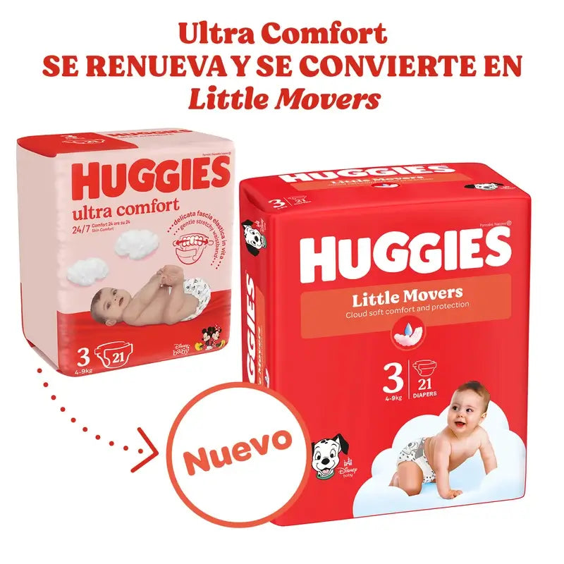 Huggies Little Movers Taille 4 (7-18 Kg) Couche pour bébé Disney, 150 Pcs.