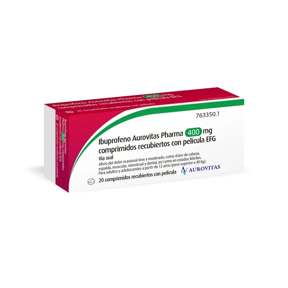 Ibuprofen Aurovitas Pharma 400 Mg, 20 film-coated tablets efg
