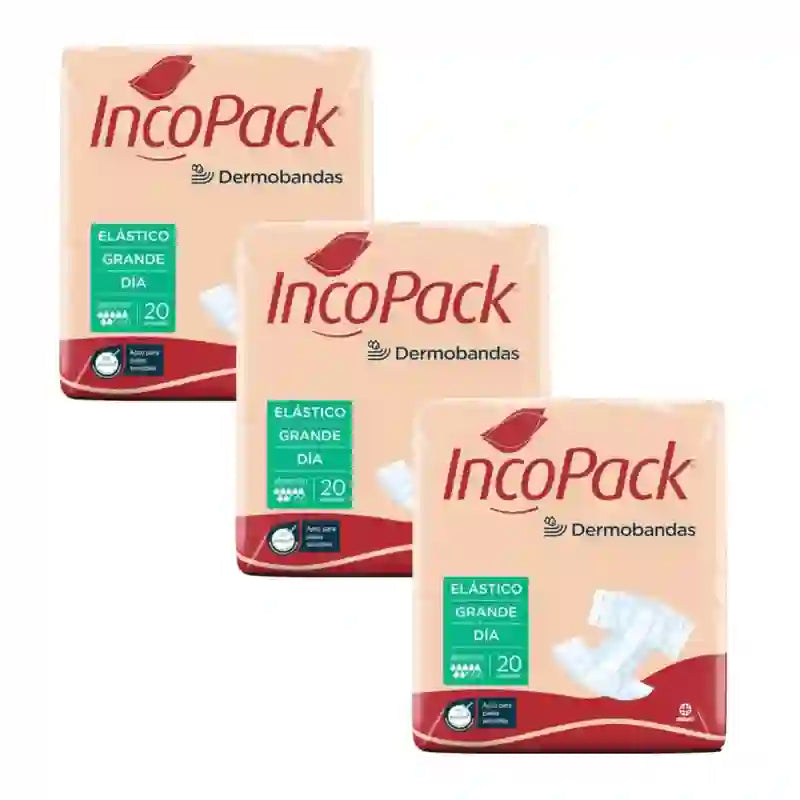 Incopack Anatomical Elastic Day Large Size, paquet de 3, 240 unités
