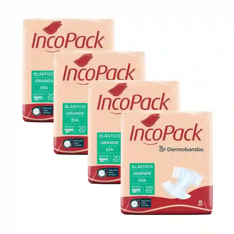Incopack Anatomical Elastic Day Large Size, paquet de 4, 320 unités