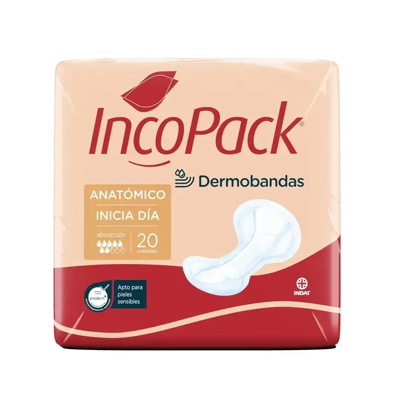 Incopack Inicia Anatomical Day, paquet de 2, 160 unités.