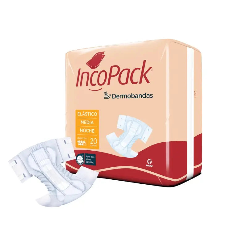 Incopack Anatomical Elastic Night Medium Size, 80 unités