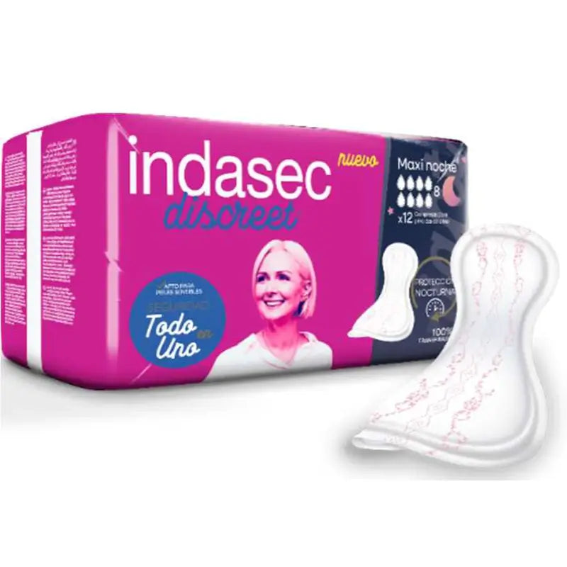 Indasec Discreet Maxinoche, 12 pièces