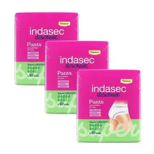 Indasec Discreet Panty Incontinence Super Large Size , 3X10 Units