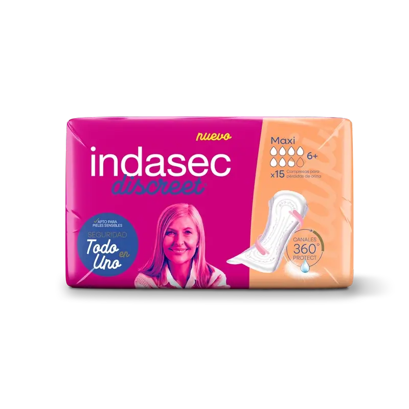 Indasec Discreet Incontinence Pad Maxi , 15 unités