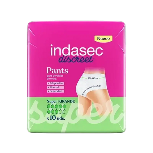 Indasec Discreet Pant Panty Incontinence Super Large Size , 10 pieces