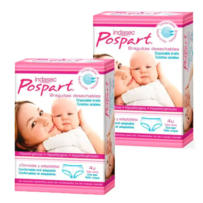 Indasec Pospart Protège-slip jetable, paquet de 2 x 4 unités