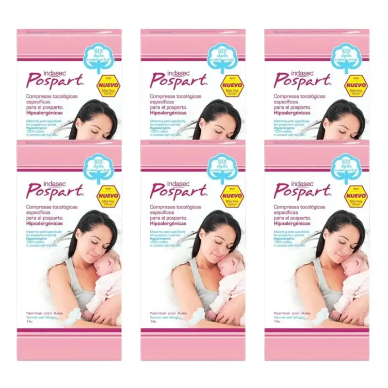 Indasec Pospart Normal Pad With Wings , 6 x 14 units