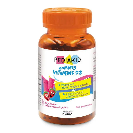 Ineldea Pediakid Bears Vitamin D3 Strawberry Flavour , 60 gummies