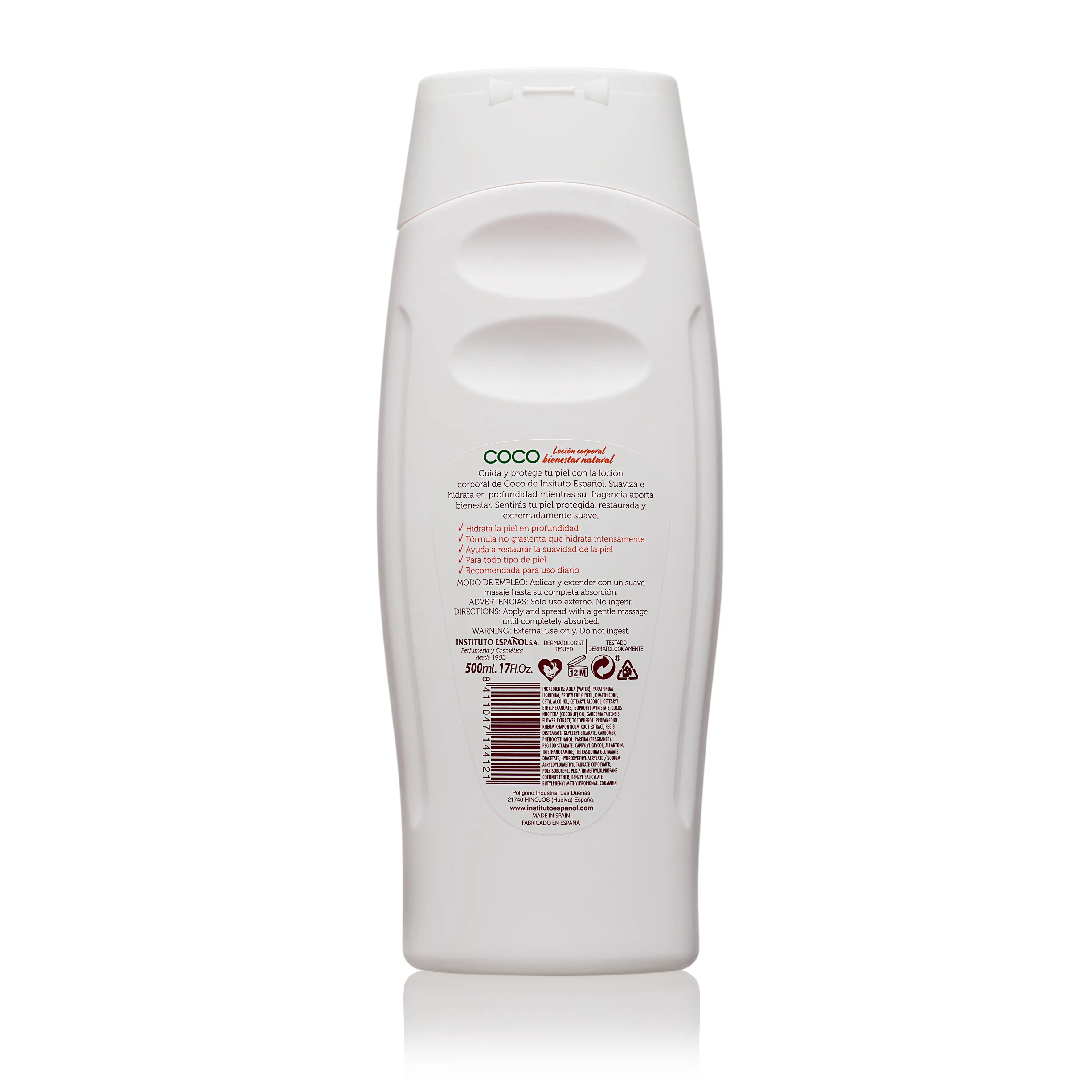 Instituto Español Lotion à la noix de coco - 500 Ml.