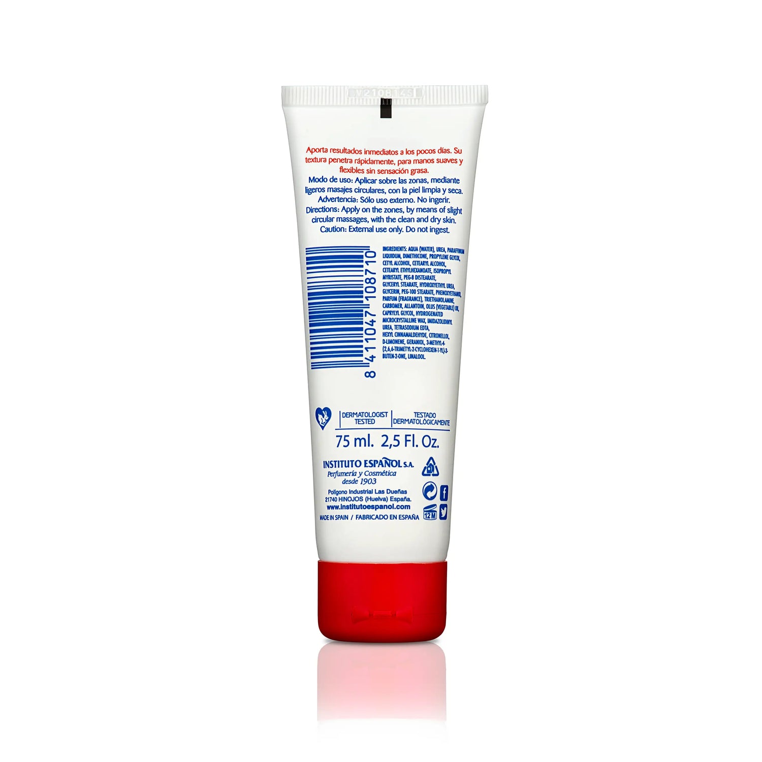 Instituto Español Urea Crème pour les mains Tube 75 Ml